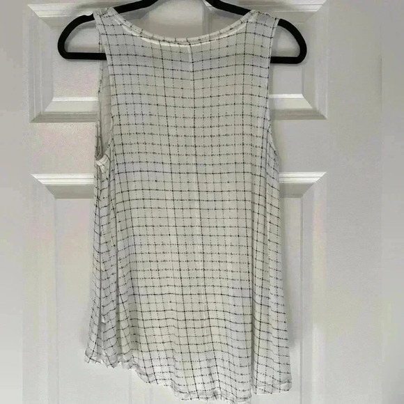 Apt. 9 | White/Colorful Dashed Checker Print Sleeveless Top | Size M - Picture 2 of 4